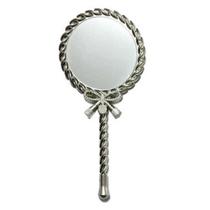 Espelho De Mão Redondo Para Maquiagem Vintage Retro PRATA Espelho De Mão Redondo Para Maquiagem Vintage Retro PRATA