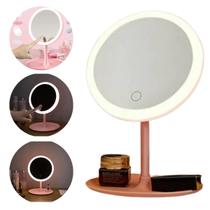 Espelho de Maquiagem Com LED e USB Recarregável Mesa Maquiagem Decorativo Ring Light Botão Touch Portátil - Sortida Espelho de Maquiagem Com LED e USB Recarregável Mesa Maquiagem Decorativo Ring Light Botão Touch Portátil - Sortida