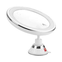 Espelho De Maquiagem Com Luz LED De 10X De Ampliação, Braço Flexível Com Ventosa E Rotação De 360
