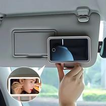 Espelho De Maquiagem Com Sensor De Toque Recarregável Para Carro, Grande Tela Com Luz De