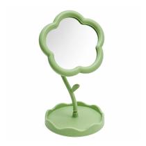 Espelho de Maquiagem Compacto com Base Porta-Joias e Ajuste de Ângulo Espelho de Maquiagem Compacto com Base Porta-Joias e Ajuste de Ângulo