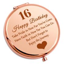 Espelho de maquiagem compacto Gevody Sweet 16 Birthday Gift Girl Espelho de maquiagem compacto Gevody Sweet 16 Birthday Gift Girl