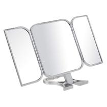 Espelho de maquiagem Danielle Creations 3-Way Dobrável Travel Silver