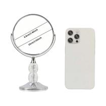 Espelho De Maquiagem De Mesa Dupla Face De Alta Definição Com Cabo De Cristal 360 graus Caixa De Papel