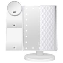 Espelho de maquiagem Dencert Vanity com luzes 1X 2X 3X 10X Magnif.