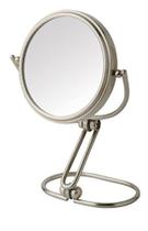 Espelho de maquiagem dobrável de mesa de dois lados de escolha do modelo - espelho de maquiagem com ampliação de 15X e design giratório - Espelho portátil de 3 polegadas de diâmetro em acabamento de níquel - Modelo MC315C