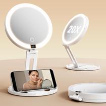 Espelho de Maquiagem eeuuty Gen 3 20X com Luz Dupla e Recarregável Espelho de Maquiagem eeuuty Gen 3 20X com Luz Dupla e Recarregável