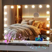 Espelho de maquiagem Hasipu Vanity com luzes e alto-falante Bluetooth