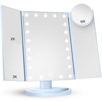 Espelho de Maquiagem HUONUL com Luzes e Ampliação 2X/3X/10X Espelho de Maquiagem HUONUL com Luzes e Ampliação 2X/3X/10X