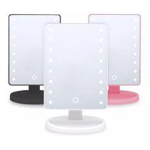 Espelho de maquiagem iluminado, bateria quadrada e espelho de beleza recarregável por USB, espelho de maquiagem com tela