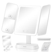 Espelho de maquiagem iluminado Beautifive 7X/5X/1X com ampliação tripla Espelho de maquiagem iluminado Beautifive 7X/5X/1X com ampliação tripla