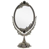 Espelho de maquiagem JUXYES Metal Tabletop Vintage com suporte Espelho de maquiagem JUXYES Metal Tabletop Vintage com suporte