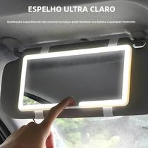 Espelho De Maquiagem LED Recarregável Para Carro, Espelho De Vaidade Universal Para Visor Solar