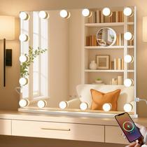 Espelho de Maquiagem LUXFURNI 60 x 52 cm com 18 Luzes LED e Porta USB Espelho de Maquiagem LUXFURNI 60 x 52 cm com 18 Luzes LED e Porta USB