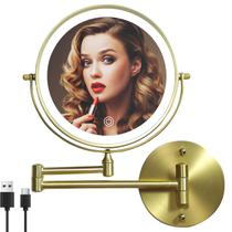 Espelho de maquiagem MIROAMZ Recarregável de 8 polegadas com ampliação 1X/10X