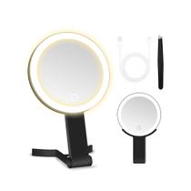 Espelho de maquiagem MIYADIVA Magnifying 30X/1X Lighted Travel Black