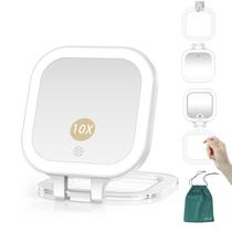 Espelho de maquiagem Mocado Compact Travel 1X/10X com ampliação com luz Espelho de maquiagem Mocado Compact Travel 1X/10X com ampliação com luz