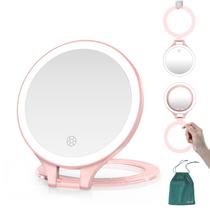 Espelho de maquiagem Mocado Travel 1X/20X com ampliação rosa claro Espelho de maquiagem Mocado Travel 1X/20X com ampliação rosa claro