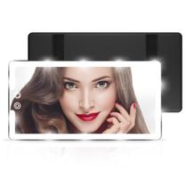 Espelho de maquiagem para carro saiggnyy com luz LED recarregável 26 x 13 cm Espelho de maquiagem para carro saiggnyy com luz LED recarregável 26 x 13 cm