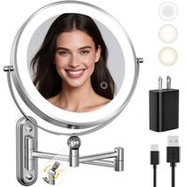 Espelho de maquiagem Rocollos 9" com LED recarregável 1X/30X