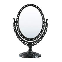 Espelho de maquiagem schonee de dupla face oval giratório preto