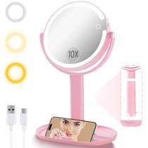 Espelho de maquiagem vpu Vanity com luzes de aumento de 10X/1X