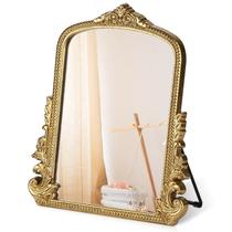 Espelho de maquiagem Willannals Vintage Vanity Desk Gold 30x25cm