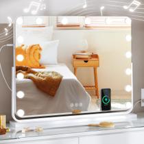 Espelho de Maquiagem YITAHOME com Luzes LED, Alto-Falante Bluetooth e Carregador