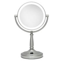 Espelho de maquiagem Zadro 9 LED redondo com luzes 5 e 10X/1X, bateria