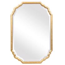 Espelho de maquilhagem Benzara 32" com moldura de madeira curva dourada
