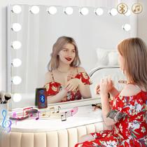 Espelho de maquilhagem Hansong Hollywood com luzes Bluetooth 18 LED Espelho de maquilhagem Hansong Hollywood com luzes Bluetooth 18 LED