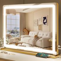 Espelho de maquilhagem ROLOVE Gold 32x22 cm com luzes e porta USB