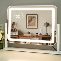 Espelho de maquilhagem Sucedey LED de 15,7 x 11,8 cm com 3 modos de cor branco