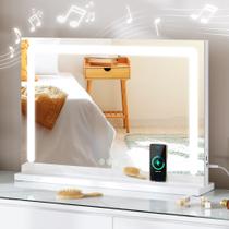 Espelho de maquilhagem YITAHOME com luzes, alto-falante e carregador Bluetooth