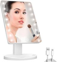 Espelho De Mesa 16 Led Portátil Maquiagem Articulado Camarim Branco - Imporiente