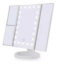 Espelho De Mesa 22 Led Com Aumento Para Maquiagem Giratório Iluminador Facial