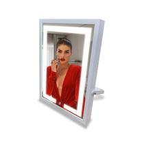 Espelho De Mesa Branco Com Led 6000k Touch Screen 40x28cm - Maquiagem