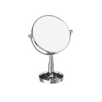 ESPELHO DE MESA COM AMPLIAÇÃO 5X DUPLA FACE LUXO GIRATORIO PARA MAQUIAGEM BANHEIRO E DEPILAÇÃO Pedestal Prata