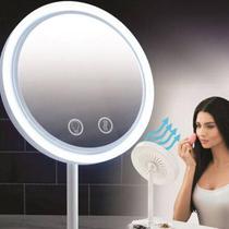 Espelho De Mesa Com Aumento 5x Led e ventilador Dobrável - Online