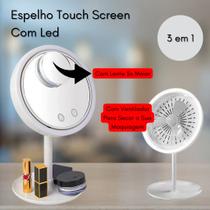 Espelho De Mesa Com Aumento Led e ventilador Dobravel Para Maquiagem