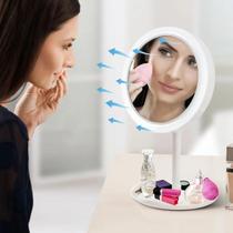 Espelho de Mesa Com Led Maquiagem Com Aumento 5X ventilador