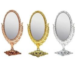 Espelho de Mesa Cromado com Aumento - Prata, Dourado ou Rosê
