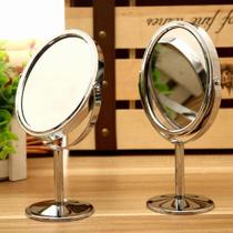 Espelho de Mesa Cromado Giratório 360 para Maquiagem Zoom 3x