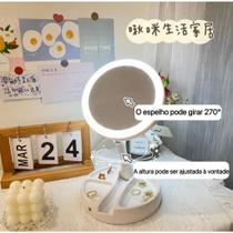Espelho de Mesa Dobravel com Led com Aumento Pra Maquiagem Espelho de Mesa Dobravel com Led com Aumento Pra Maquiagem