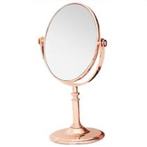 Espelho De Mesa Dupla Face c/ Aumento Zoom Rose Gold Coração - Inter