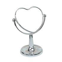 Espelho de mesa formato coracao prata 20,5cm