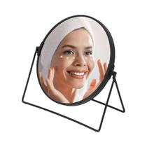 Espelho De Mesa Maquiagem Ótica Dupla Face Aumento 3x Metal