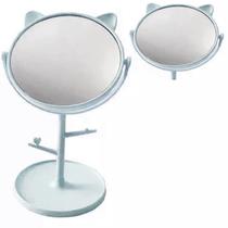 Espelho De Mesa Maquiagem Redondo Gatinho Decorativo