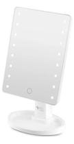 Espelho De Mesa Maquiagem Touch Com 16 Leds E Porta Objetos