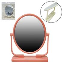 Espelho de mesa oval dupla face com base de plastico colors 13x10,5cm Espelho de mesa oval dupla face com base de plastico colors 13x10,5cm